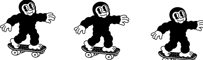 Little Monkey Man Skateboarding